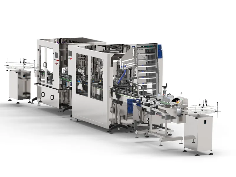 EDELSTEIN pharmaceutical bottle filling and labelling line