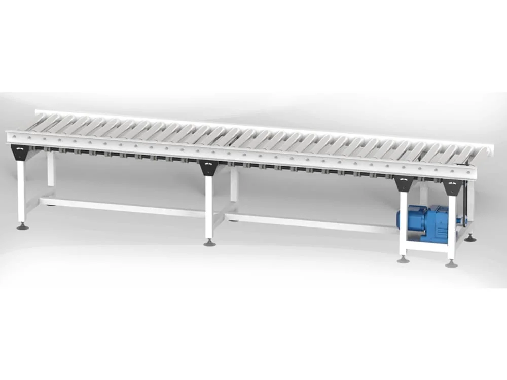 EDELSTEIN roller conveyor for packaging line transfer