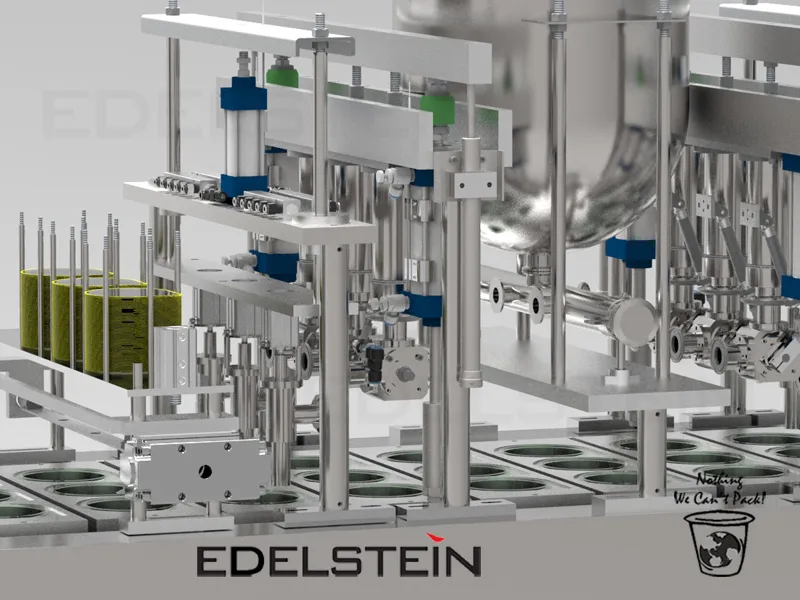 EDELSTEIN cup filling and sealing line for yogurt and desserts