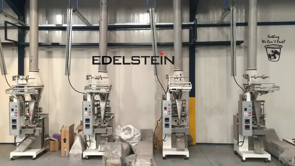 EDELSTEIN VFFS bag machines running in a customer factory